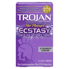 Trojan Her Pleasure Ecstasy Ultrasmooth Condoms - 100-pack