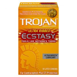 Trojan Ultra Ribbed Ecstasy Condoms - 100-pack