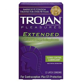 Trojan Extended Pleasure Lubricated Condoms - 12-Pack