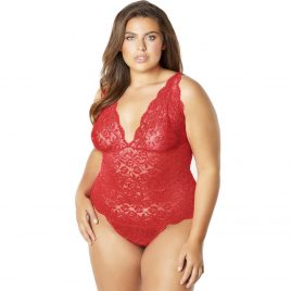 Oh La La Cheri Curves Sexy Red Lace Teddy