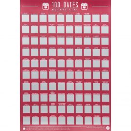 100 Dates Scratch Off Bucket List Poster