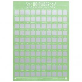 100 Places Scratch Off Bucket List Poster
