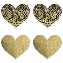 Peekaboos Premium Gold Heart Nipple Pasties
