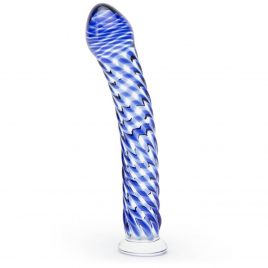 Lovehoney Blue Swirl Textured Sensual Glass Dildo