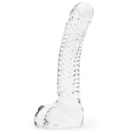 Lovehoney Realistic Textured Sensual Glass Dildo with Balls