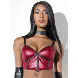 Coquette Red Wet Look Boned Bra