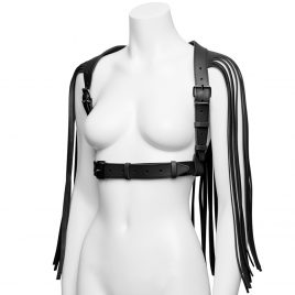 DOMINIX Leather Tassel Harness Black