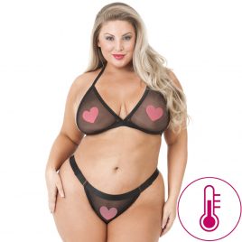 Lovehoney Plus Size Hot For You Color-Changing Bra Set