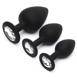 Silicone Jewelled Butt Plug Set (3 Piece)