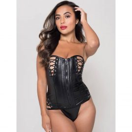 Lovehoney Fierce Leather-Look Lace-Up Bustier Set