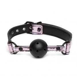 Bondage Boutique Metallic Pink Breathable Ball Gag