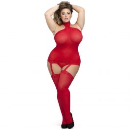 Lovehoney Plus Size Dangerous Curves Sheer Garter Bodystocking