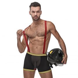 Male Power Hose Me Down Fireman Boxers and Braces