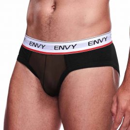 Envy Black Sheer Mesh Front Briefs