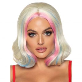 Leg Avenue Wavy Blonde, Pink and Blue Wig