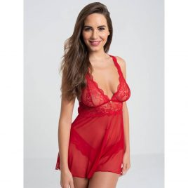 Lovehoney Bombshell Red Lace Babydoll Set