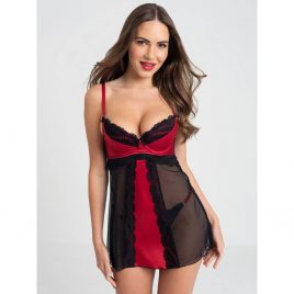 Lovehoney Empress Red Satin and Lace Chemise Set