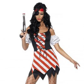 Fever Red and White Pirate Costume