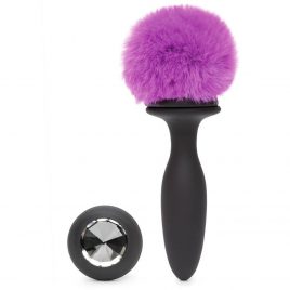 Happy Rabbit Small Rechargeable Vibrating Bunny Tail Butt Plug 4 Inch