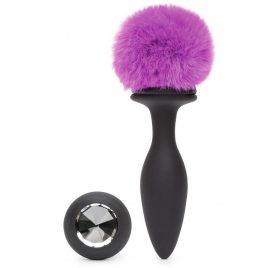 Happy Rabbit Medium Rechargeable Vibrating Bunny Tail Butt Plug 4.75 Inch