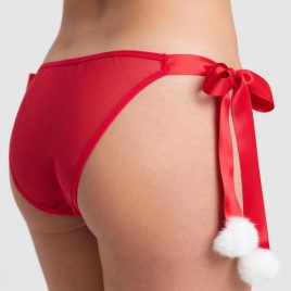 Lovehoney Holiday Pom-Pom Red Sheer Panties