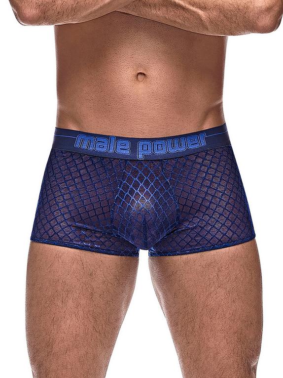 Male Power Blue Diamond Mesh Boxer Shorts
