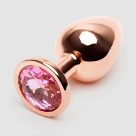 Rear Assets Medium Jewelled Rose Gold Metal Butt Plug 2.5 Inch