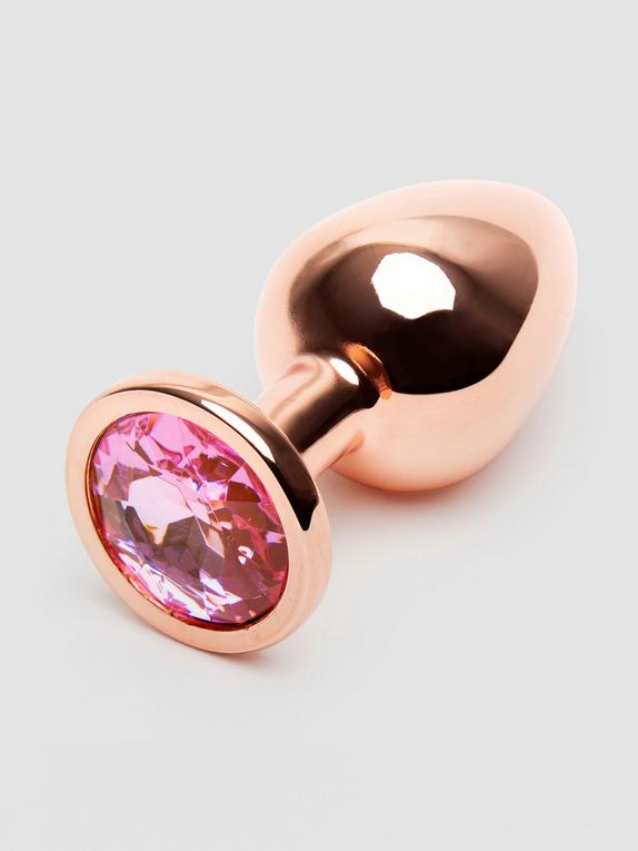 Rear Assets Medium Jewelled Rose Gold Metal Butt Plug 2.5 Inch