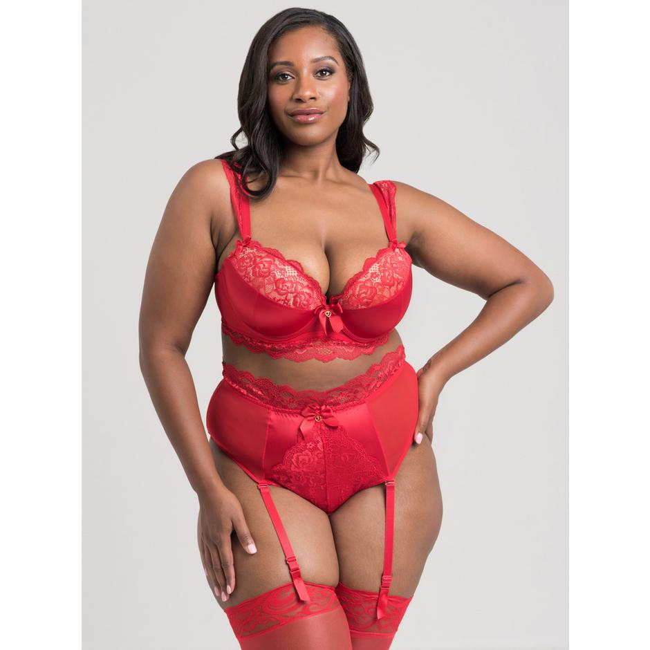 Lovehoney Plus Size Treasure Me Red Push-Up Bra Set
