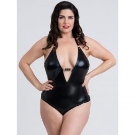 Fifty Shades of Grey Captivate Plus Size Wet Look Halterneck Teddy