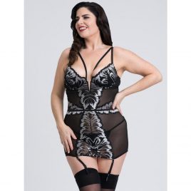 Fifty Shades of Grey Captivate Plus Size Black and Silver Chemise