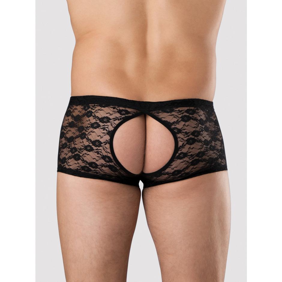 LHM All Over Lace Open Front and Back Boxer Shorts