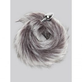 DOMINIX Deluxe Stainless Steel Small Faux Silver Fox Tail Butt Plug