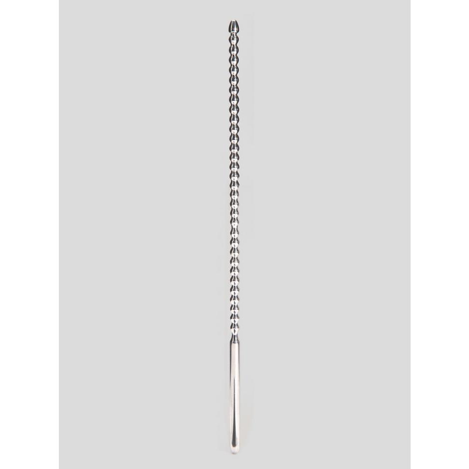 Penis Plug Double Ended Stainless Steel Ribbed Urethral Dilator 6mm