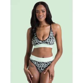 Lovehoney Mindful Mint Green Leopard Print Seamless Bra Set