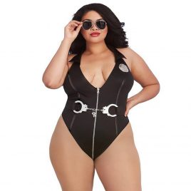 Dreamgirl Plus Size Black Officer Naughty Teddy Costume