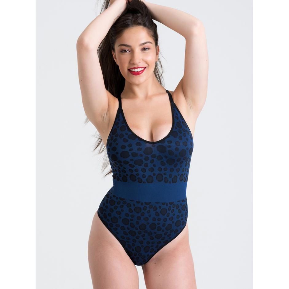 Lovehoney Mindful Blue Leopard Print Seamless Teddy