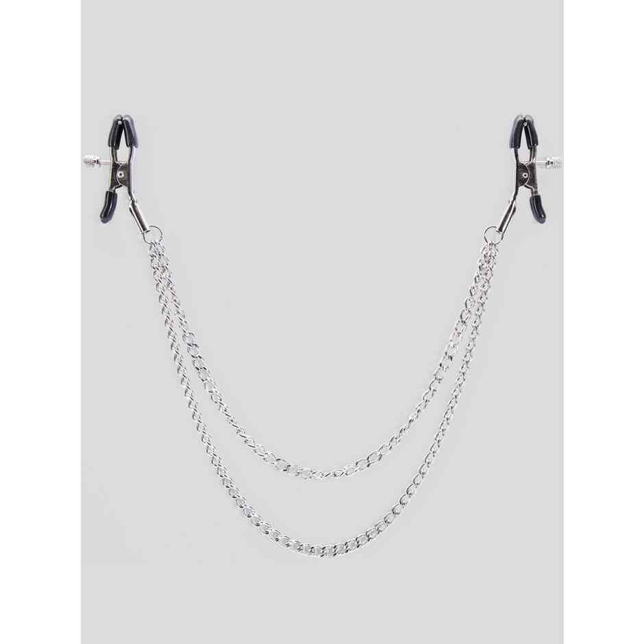 Bondage Boutique Adjustable Nipple Clamps with Double Chain