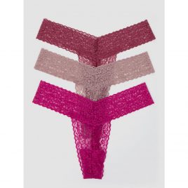 Lovehoney Very Berry Lace Thong Set (3 Pack)