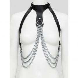 DOMINIX Deluxe Leather and Chain Bra Harness