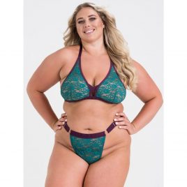 Lovehoney Plus Size Mindful Teal Lace Bra Set