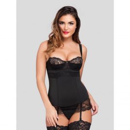 Lovehoney Kiss Me Underwired Black Basque Set