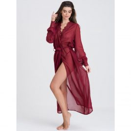 Fifty Shades of Grey Captivate Wine Chiffon and Lace Robe