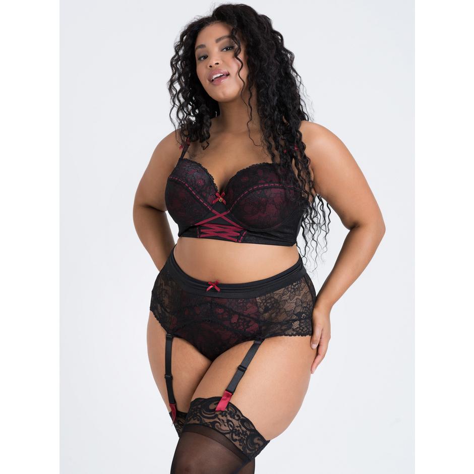 Lovehoney Plus Size Twilight Rose Black Lace Bra Set