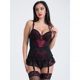 Lovehoney Twilight Rose Black Lace Basque Set