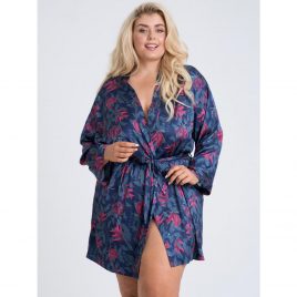 Lovehoney Plus Size Moonlit Tropics Satin Robe