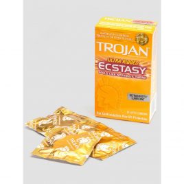 Trojan Ultra Ribbed Ecstasy Latex Condoms (10 Count)