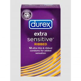 Durex Extra Sensitive Ribbed Latex Condoms (12 Count)