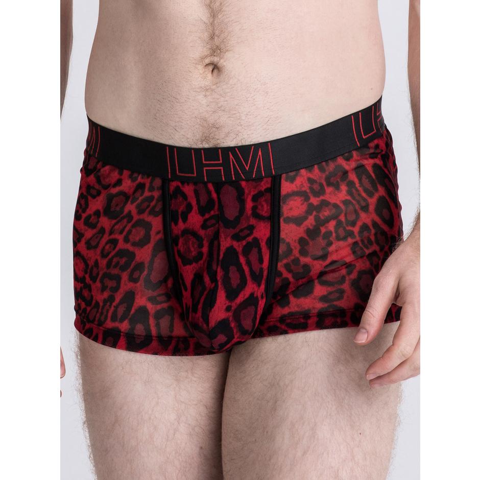 LHM Red Leopard Print Mesh Boxers