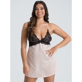 Lovehoney Jewel Satin Pearl Blush Chemise Set